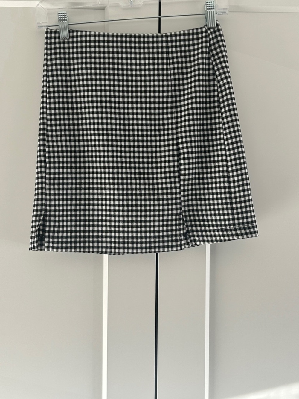 love on a hanger Black & White Gingham Mini Skirt